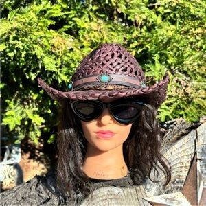 "Vintage Peter Grimm Ford Drifter" Straw Cowboy Hat
